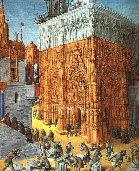 FOUQUET, Jean The Building of a Cathedral dfh china oil painting image